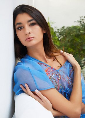 Бритая киска без трусов под платьем